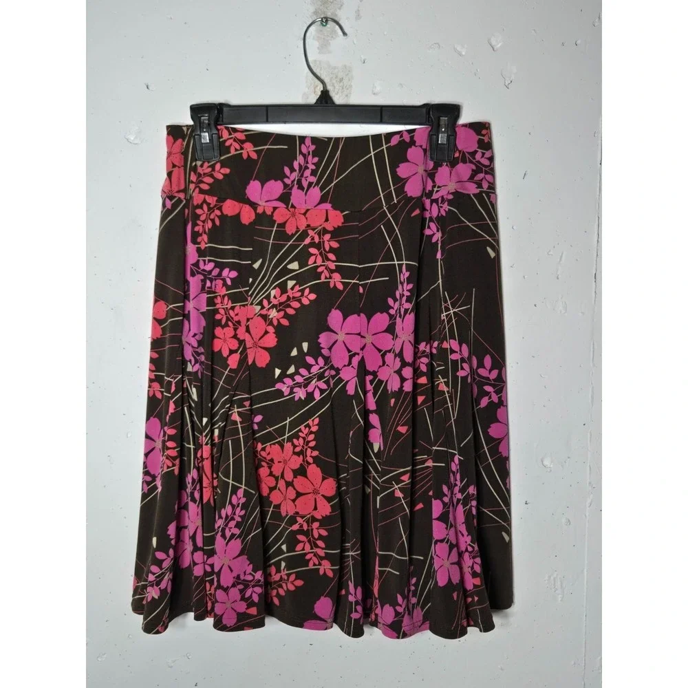 Apt. 9 Womens Pleated Floral Pull On Skirt Size Petite Medium Y2K Boho‎ Fairy